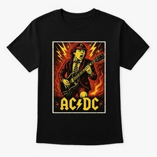ACDC Angus Young Lightning Rock Guitar Art Unisex Adults & Kids T-Shirt