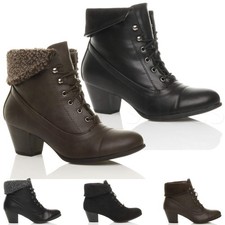Womens ladies mid heel lace - womens, up