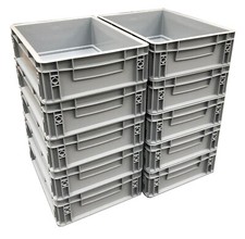 Heavy Duty Plastic Stacking Euro Storage Boxes Crates - 10 x 10 Litre