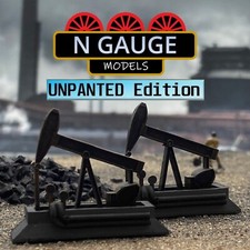 UNPAINTED- N Scale Gauge 1:148 Oil Pump Jack Nodding Donkey (Background 1:160)
