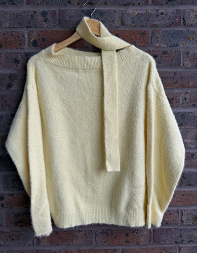 Women cream knit polo - women's, neck