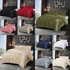 Elegant 3 Piece Jacquard Quilt Cover Set Modern Bedding Double King Size Duvet