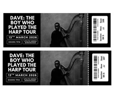 Dave The Boy Who Played The Harp Tour Personalised Souvenir Concert Tickets 