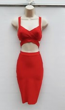 TOP & WIGGLE SKIRT SET,RED,PIN UP,SIREN,80S,90S,00S VINTAGE STYLE,SIZE 4-6 APP