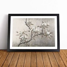 Pear Blossoms Framed Canvas Wall Art Print Poster Picture, Home Decor