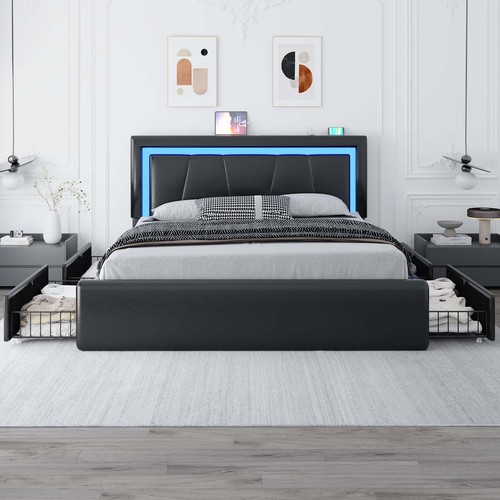 Full queen bed - frame, with