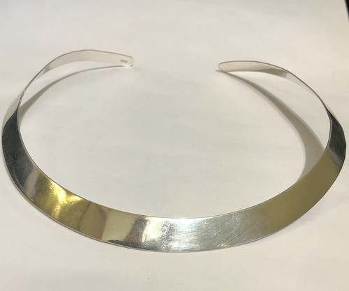 Sterling silver torque - silver,