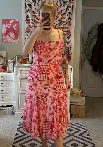 Mexx pink red polka dot - dot, satin
