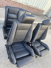BMW E30 Original Seats Front and Back Convertible Plus Door Panels Black Leather