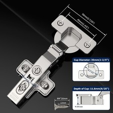10 pcs Soft Close Cabinet Hinge Cupboards,Kitchen Cabinet Hinges Full Overlay 3D