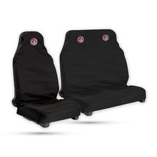 For Vauxhall Movano Van 2+1 Seat Cover Waterproof Black 3 Logo Red