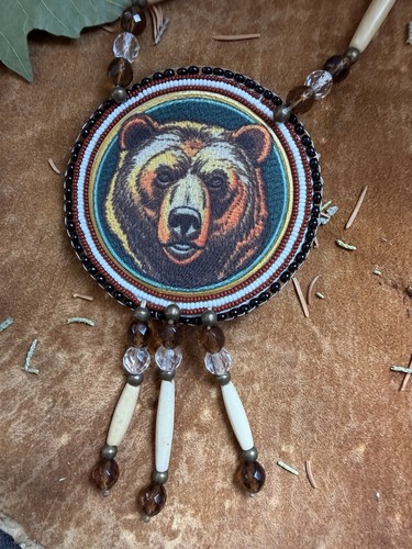 Bear medallion native american - bear,