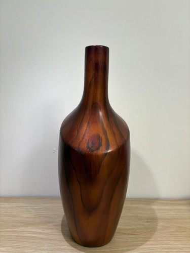 Wooden vase tall - vase,