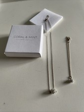 Coral and Mint Silver Necklace