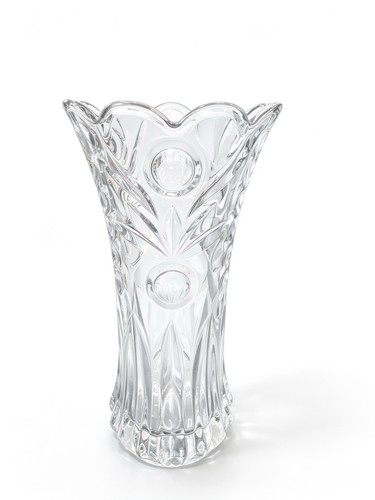 Crystal glass vase flowers