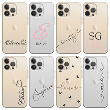 Personalised Phone Case Clear Name Soft Silicone Cover For iPhone 11 12 13 14 16