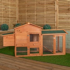 88cm x 1.79m Large Wooden Outdoor Hutch for Small Animals with Run