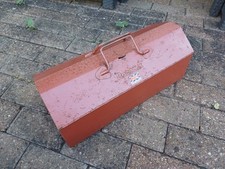 Vintage 19" LARGE RED ROEBUCK  Engineers Metal One Tray Tool Box Made In BRITAIN