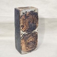 RARE EARLY ALAN WALLWORK STUDIO POTTERY STONEWARE SLAB VASE 