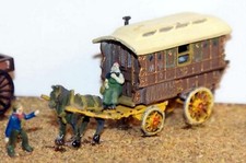 Horse Drawn Gypsy caravan figure E17 UNPAINTED N Gauge Scale Langley Models Kit