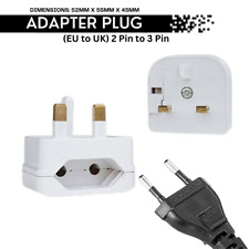2 Pole Euro Europe EU Plug to
