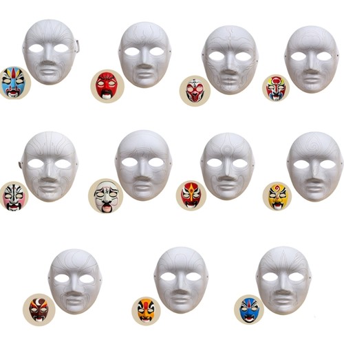 Paper mache masks - paper, plain