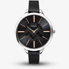 Sekonda Ladies Black Leather