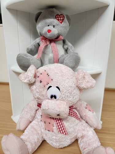Patchwork pink plush - pig, &