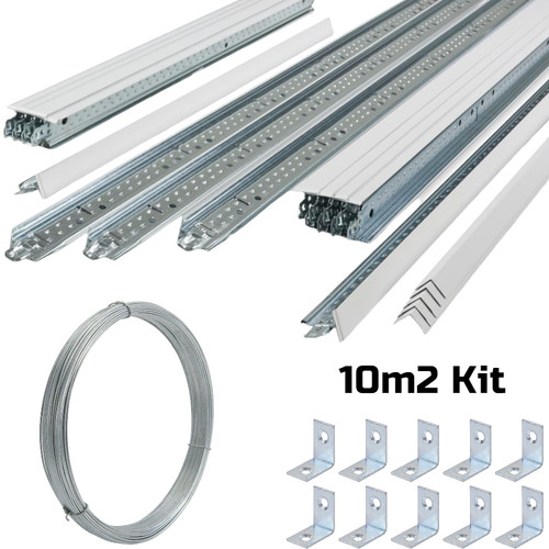 10m2 white suspended ceiling - 10m2,