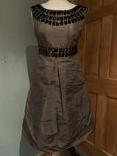 Zara Woman Brown Sleeveless Embellished Dress Size S 50s Style
