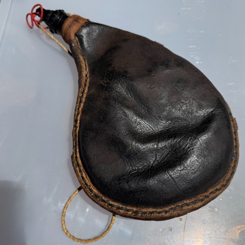 Vintage leather wrapped bota - leather,