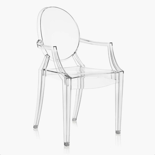 Clear plastic ghost armchair - clear,