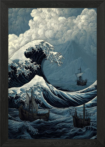 Stormy seas sailing ships - seas,