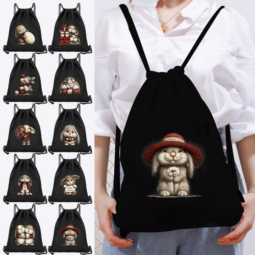 Easter bunny design drawstring - easter,
