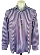 BOSS HUGO BOSS Mens Purple LUXURY L/S DRESS SHIRT 2-Ply Cotton - XL - 52" - £129