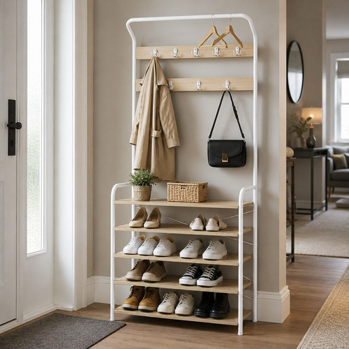 Coat stand hall tree shoe - tree, rack
