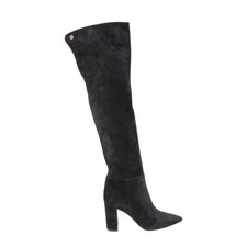 Gianvito Rossi Womens Piper Boot Black Suede Pull On High Heel EU 37.5 RRP1590