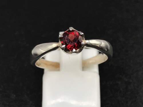 Garnet round ring solid - garnet,