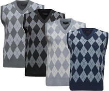 Mens Argyle V Neck Sleeveless