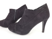 Heeled Boots Low Cut Almond Toe Faux Suede Elegant UK 6.5 EUR 40