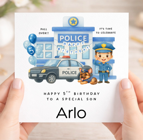 Personalised police car theme - car,