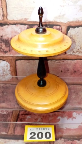 Turned wooden vintage hat pin - turned,
