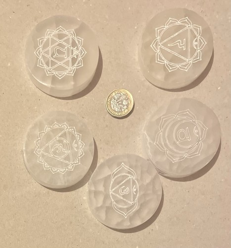 Chakra charge plate - chakra, selenite
