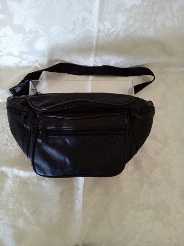 Vintage black leather - black, fanny