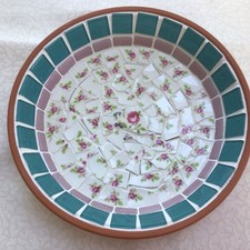 Terracotta   Dish, glass tiles