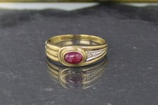 Ruby ring, gold ring from 333 yellow gold (8 carats), around 1960