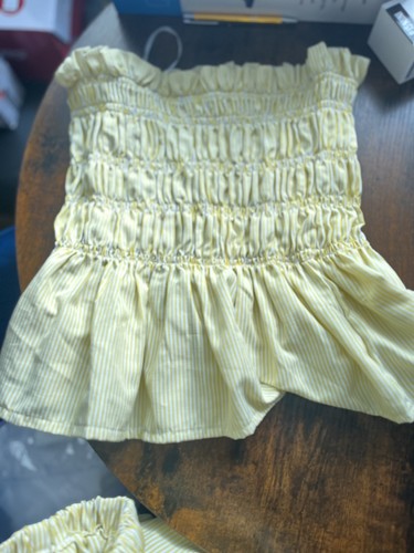 Yellow and white shorts - and,