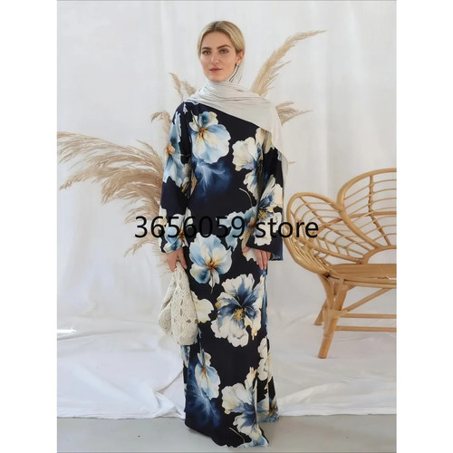 Eid print dress women - print, abaya
