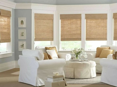 Bamboo roller blind window - bamboo,
