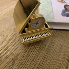 Vintage Timex Collectible Grand Piano Mini Clock Pewter Tone piano